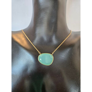 AV Necklace 925 aqua pendant gold tone